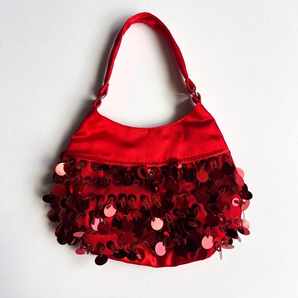 Y2K Red Beaded Sequin Mini Bag